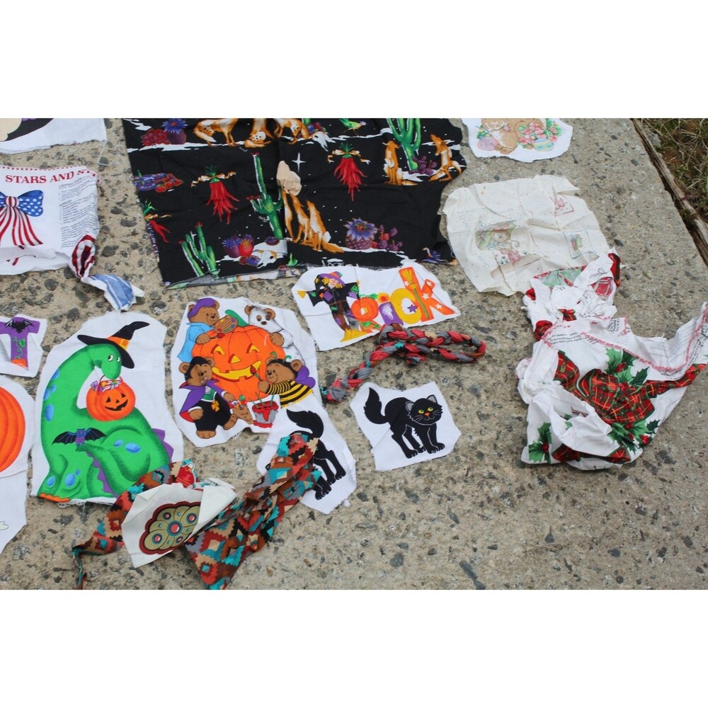 Vintage Fall Halloween Autumn HUGE LOT Bundle Quilt Sew Crafts Fabric Cotton - Picture 5 of 16